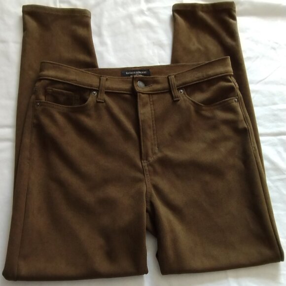 Banana Republic Pants - BANANA REPUBLIC Moss Green ULTRA SUEDE "Hi Rise SKINNY" Pants Sz 10/30